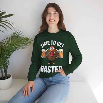 Time To Get Basted Funny Beer Thanksgiving Turkey Gift Sweatshirt
