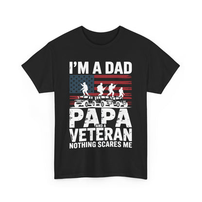 I'm A Dad Papa And Veteran Funny Retro Dad Papa Grandpa T-Shirt
