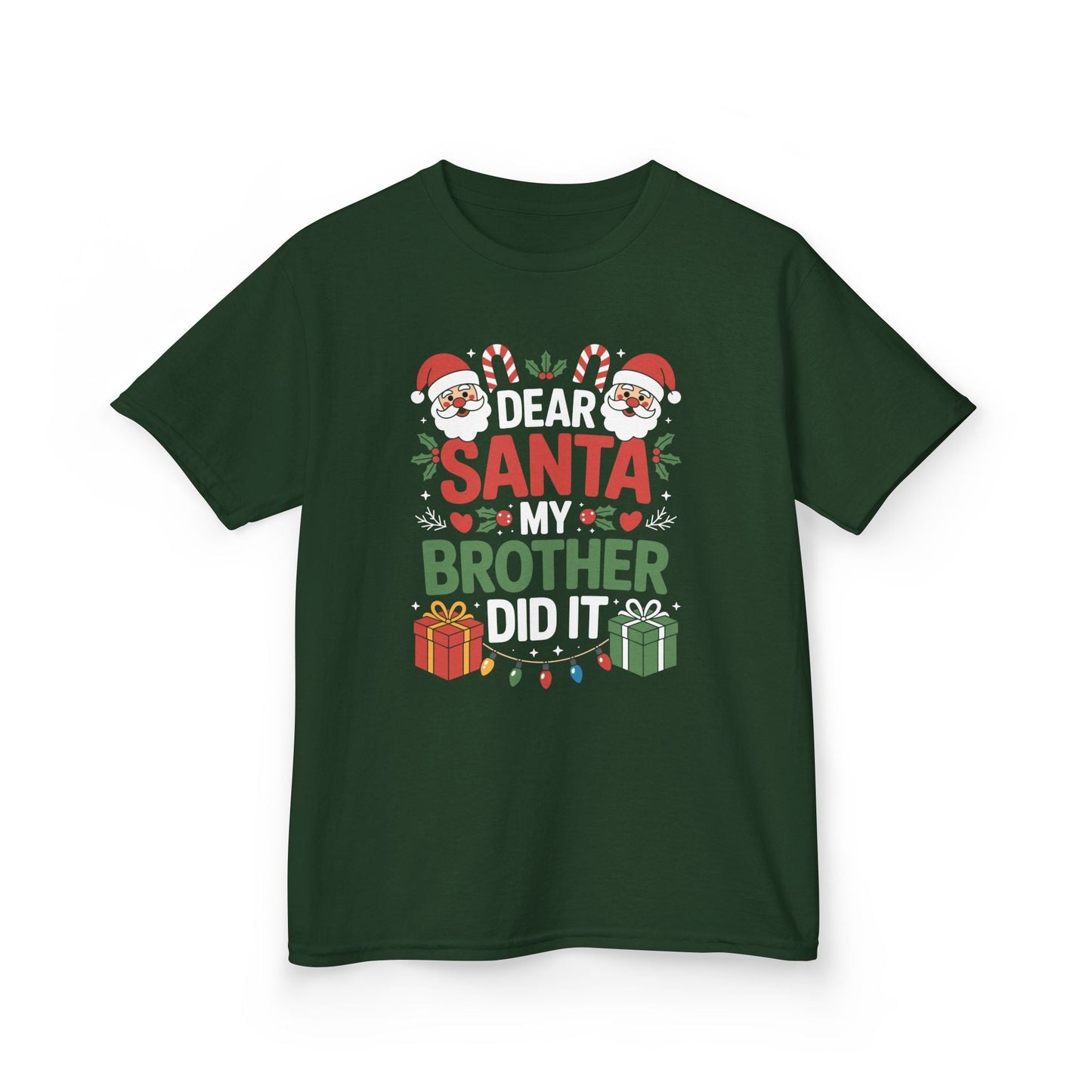 Dear Santa My Brother Did It Funny Christmas Boys Girls Kids T-Shirt