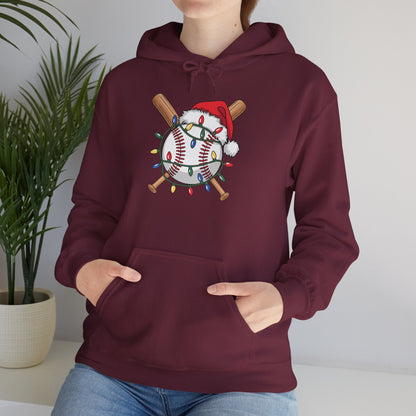 Santa Sports Design For Men Boys Christmas Baseball Player Hoodie