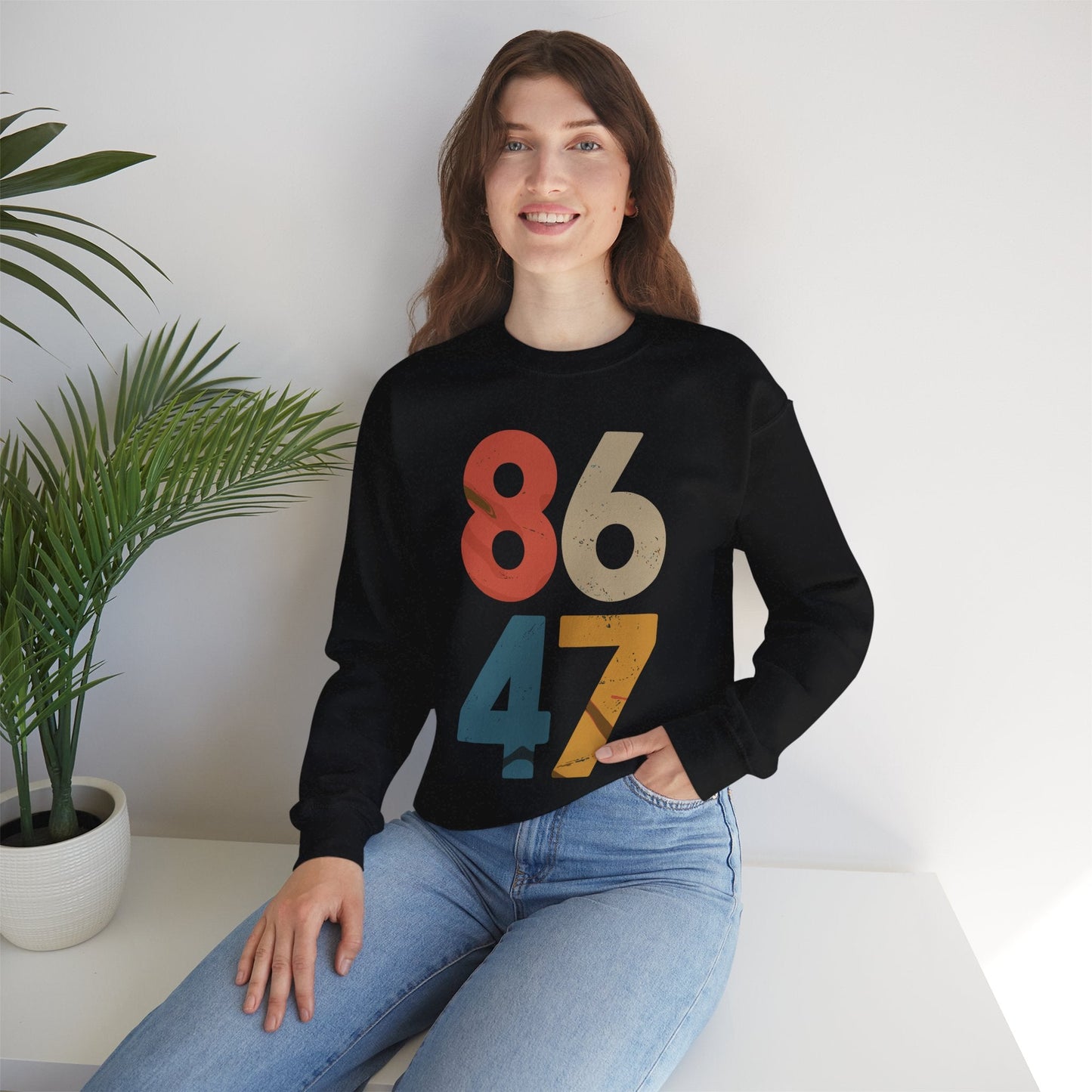 Classic Vintage 80s Style 86 47 Anti Trump Sweatshirt