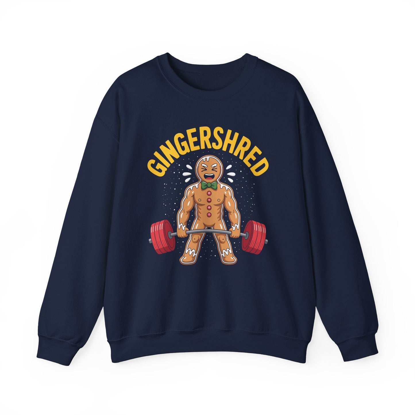 Funny Gingershred Gingerbread Man Gym Bodybuilding Christmas Sweatshirt