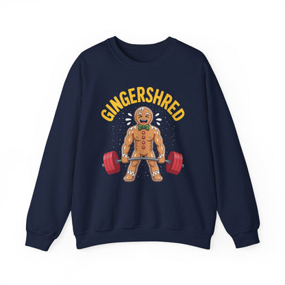 Funny Gingershred Gingerbread Man Gym Bodybuilding Christmas Sweatshirt