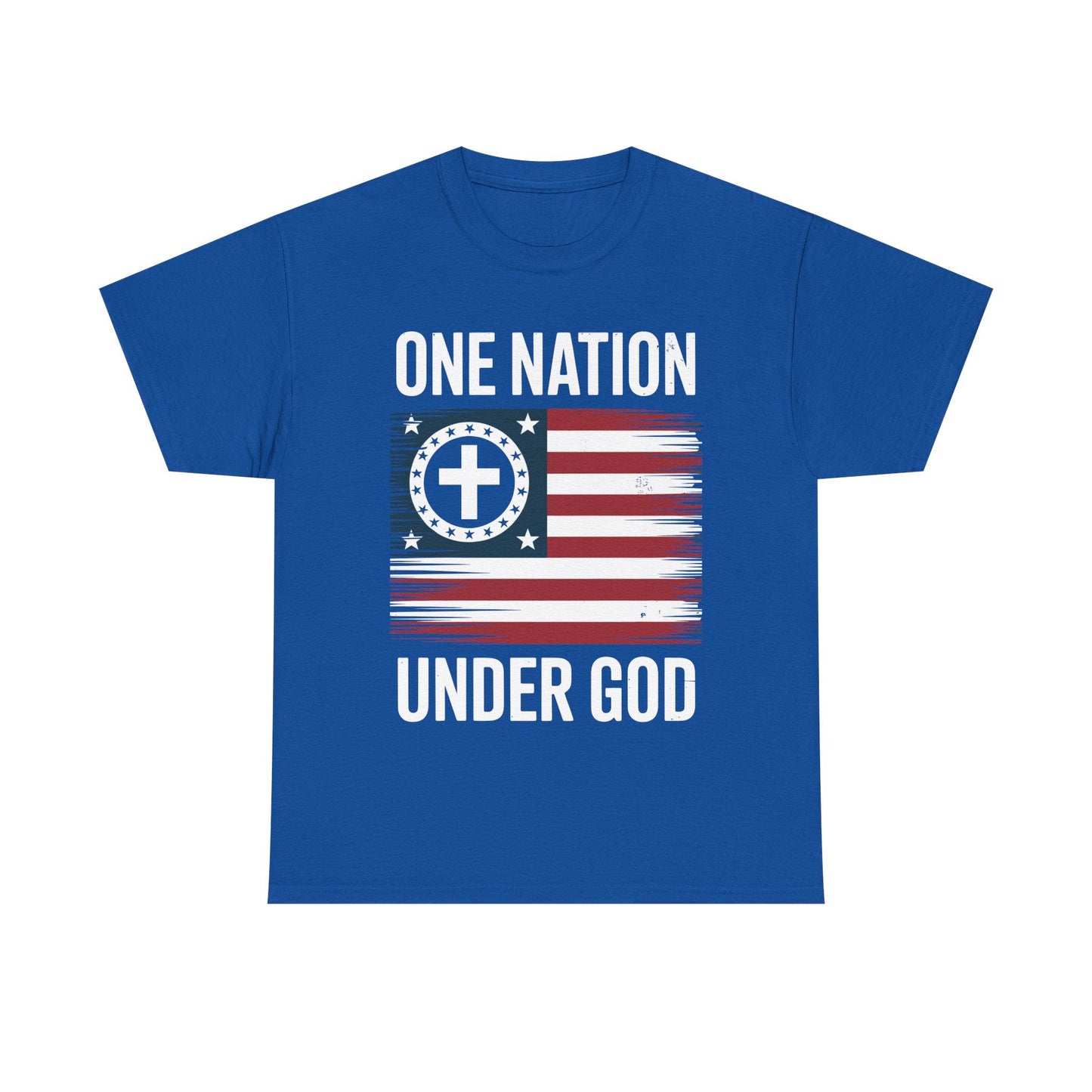 One Nation Under God Flag 4th Of July Patriotic Christian T-Shirt