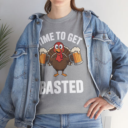 Time To Get Basted Funny Beer Thanksgiving Turkey Gift T-Shirt