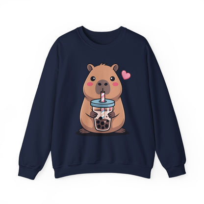 Cute Capybara Kawaii Anime Drinking Bubble Tea Lover Girls Sweatshirt