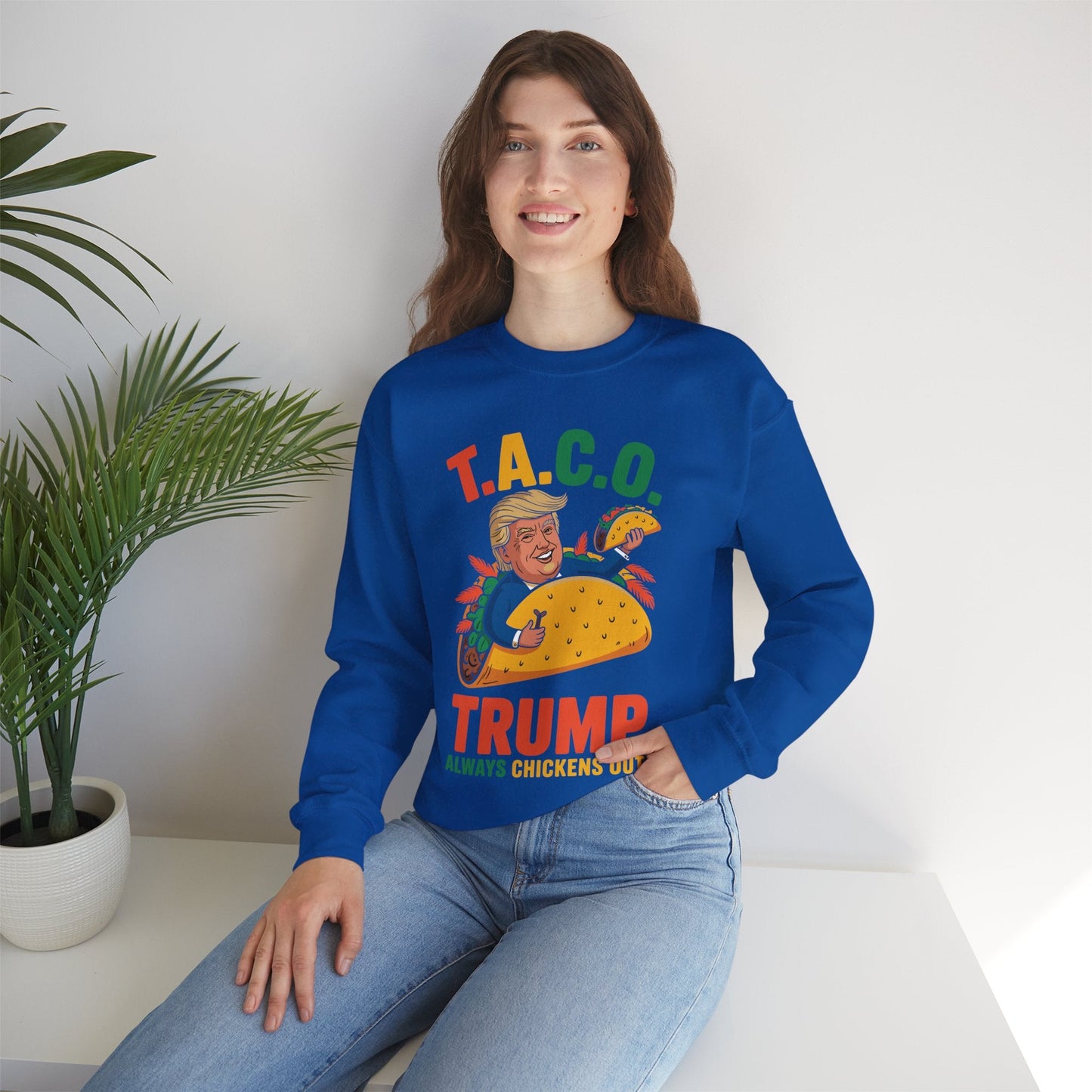 Funny Trump Taco Trump Always Chickens Out Sweatshirt