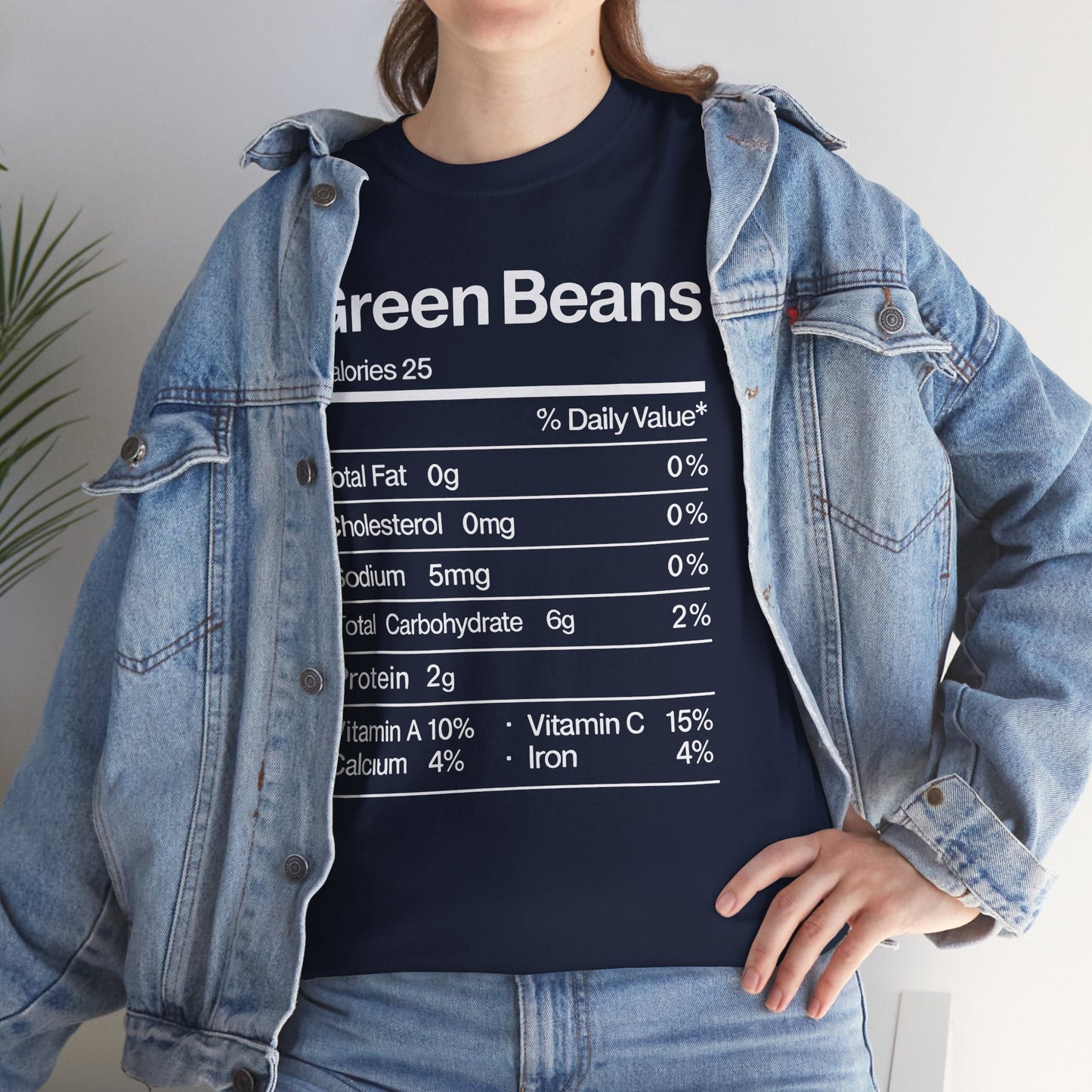 Green Beans Nutrition Facts Funny Thanksgiving Christmas T-Shirt