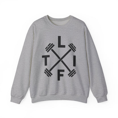 LIFT Weightlifting Fitness Barbells Crossed Circle Sweatshirt