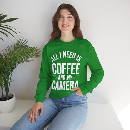 All I Need Is Coffee And My Camera Photography Gift Sweatshirt