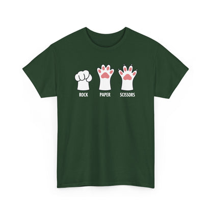 Funny  Introvert Cat Animal Rescue Rock Paper Scissors Cute Paw Cat T-Shirt