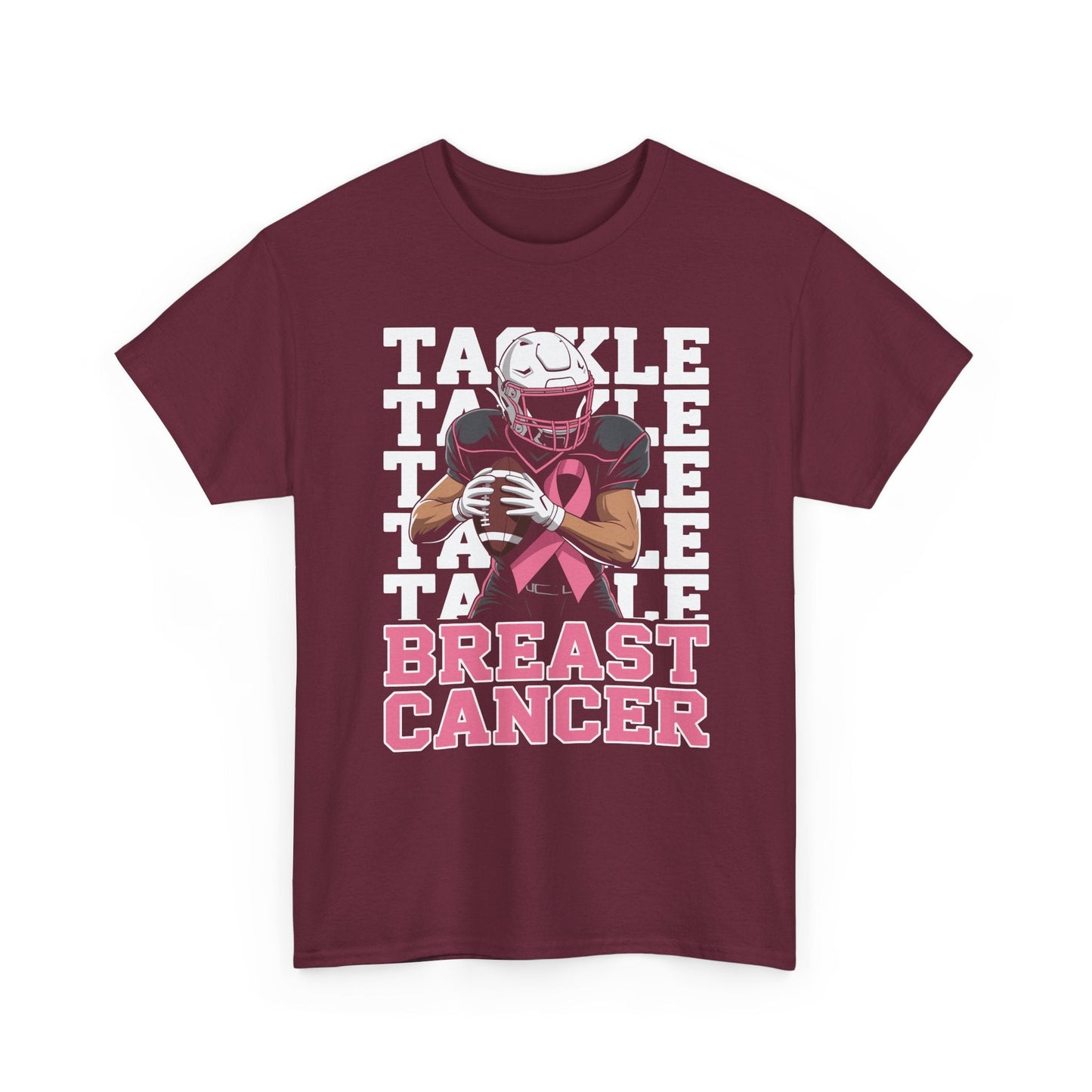 Tackle Football Breast Cancer Awareness Pink Ribbon T-Shirt