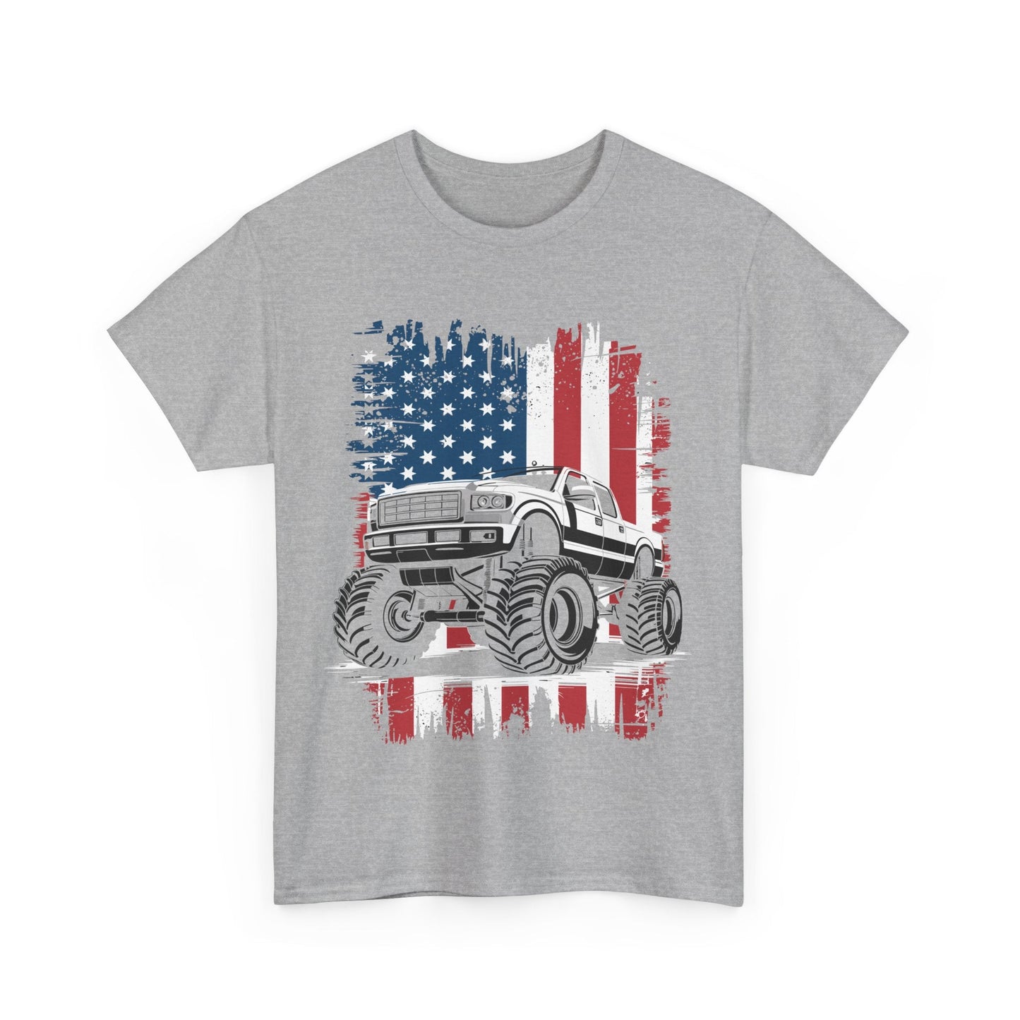 Monster Truck USA Flag American T-Shirt