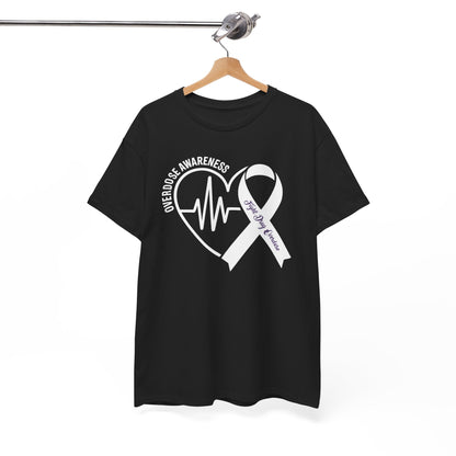 Overdose Awareness Month Heart Purple Ribbon Support T-Shirt