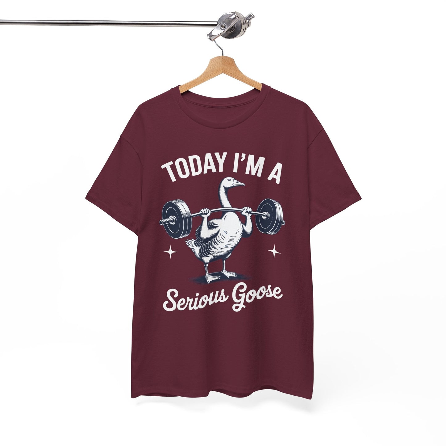 Funny Today I'm A Serious Goose Lifting Weights Gym Fitness T-Shirt
