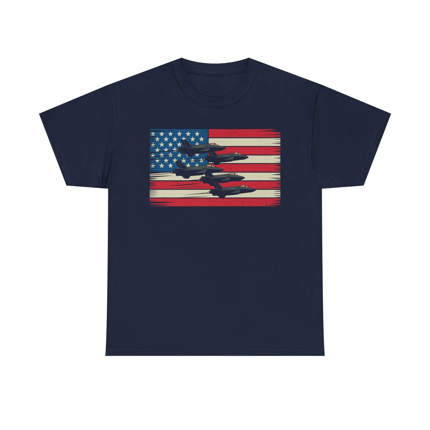 Vintage American Flag USA Fighter Jets 4th of July Patriotic T-Shirt