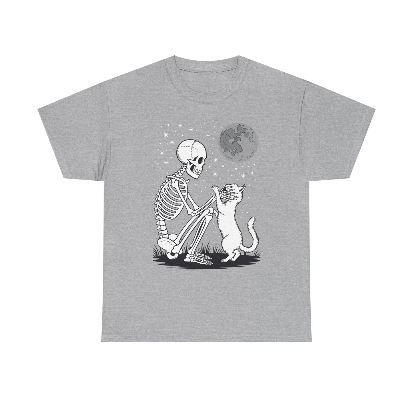 Skeleton Cat Skull Kitty Cute Goth Halloween Men Women T-Shirt