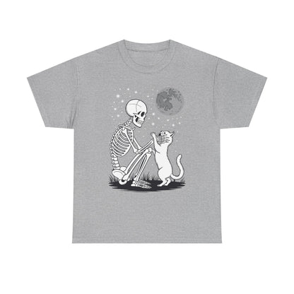 Skeleton Cat Skull Kitty Cute Goth Halloween Men Women T-Shirt