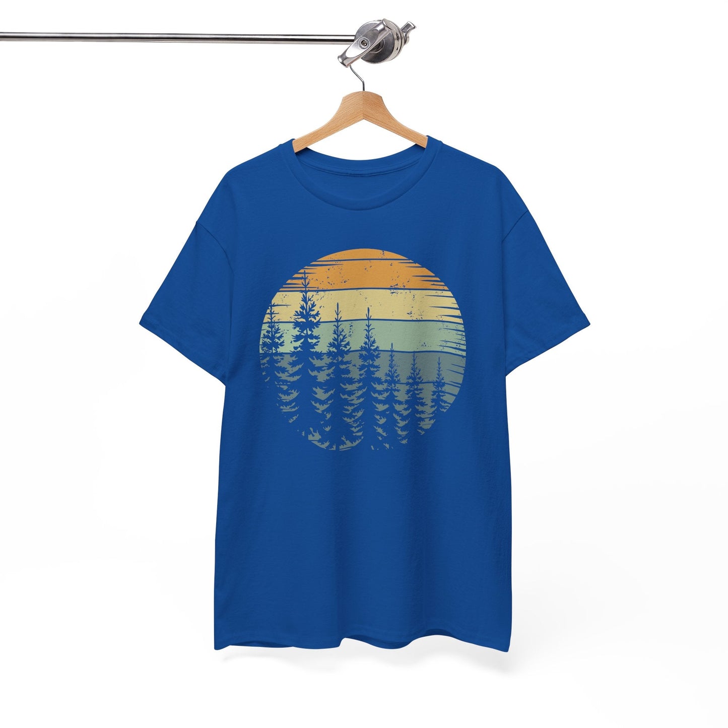 Retro Forest Trees Outdoors Nature Vintage Graphic T-Shirt