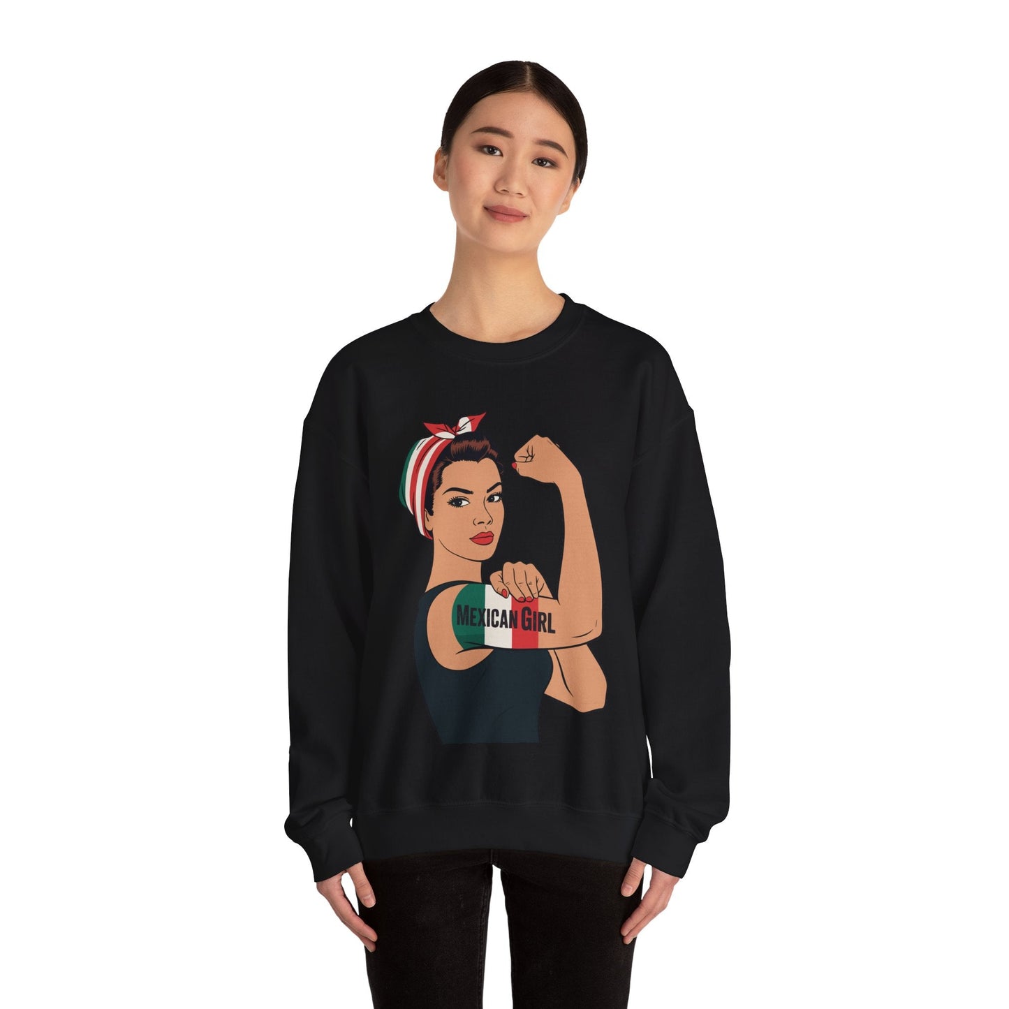 Mexican Girl Mujer Rosie Riveter Cinco De Mayo Fiesta  Sweatshirt Women