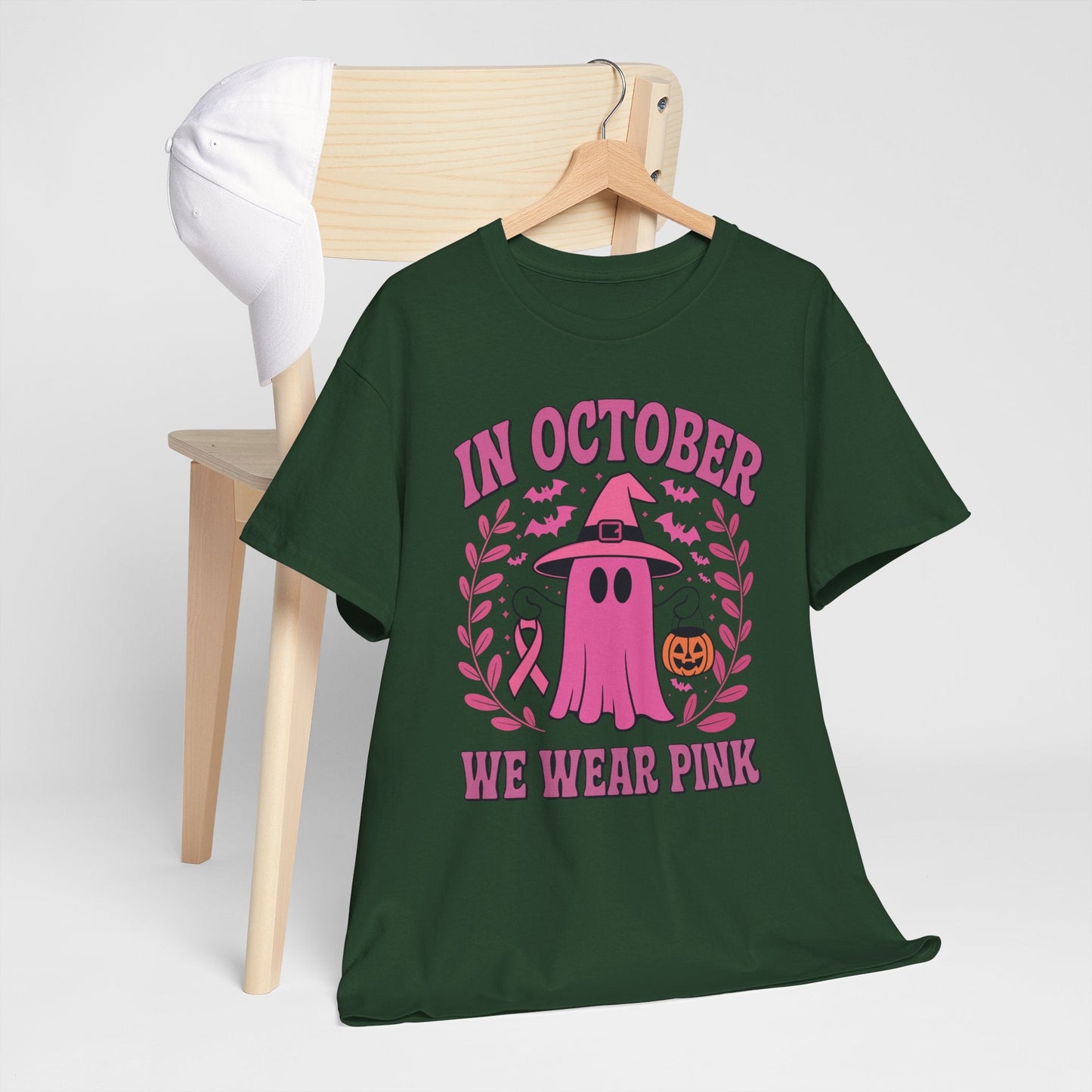 In October We Wear Pink Breast Cancer Awareness Halloween T-Shirt