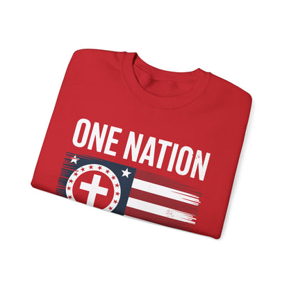 One Nation Under God Flag 4th Of July Patriotic Christian Sweatshirt