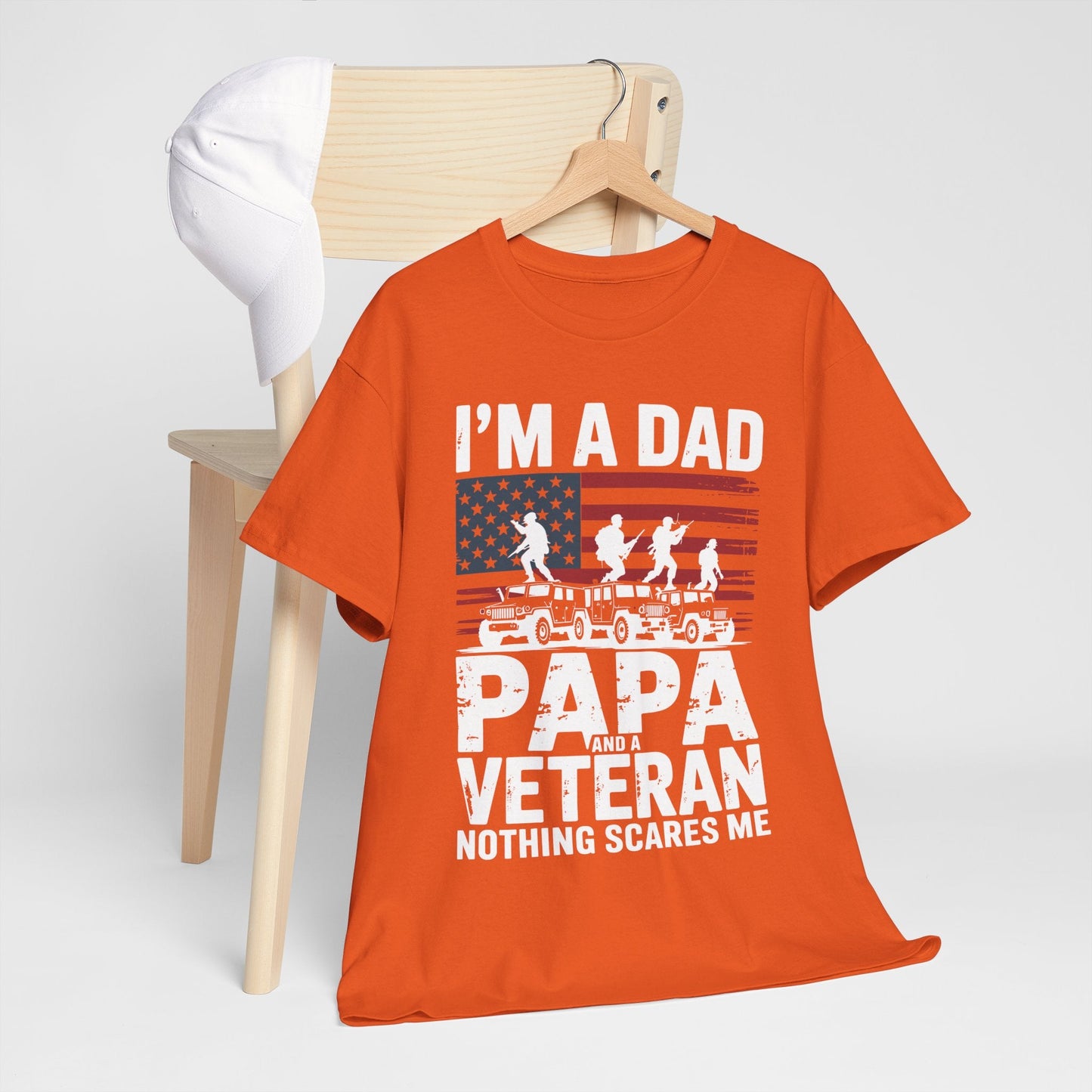 I'm A Dad Papa And Veteran Funny Retro Dad Papa Grandpa T-Shirt