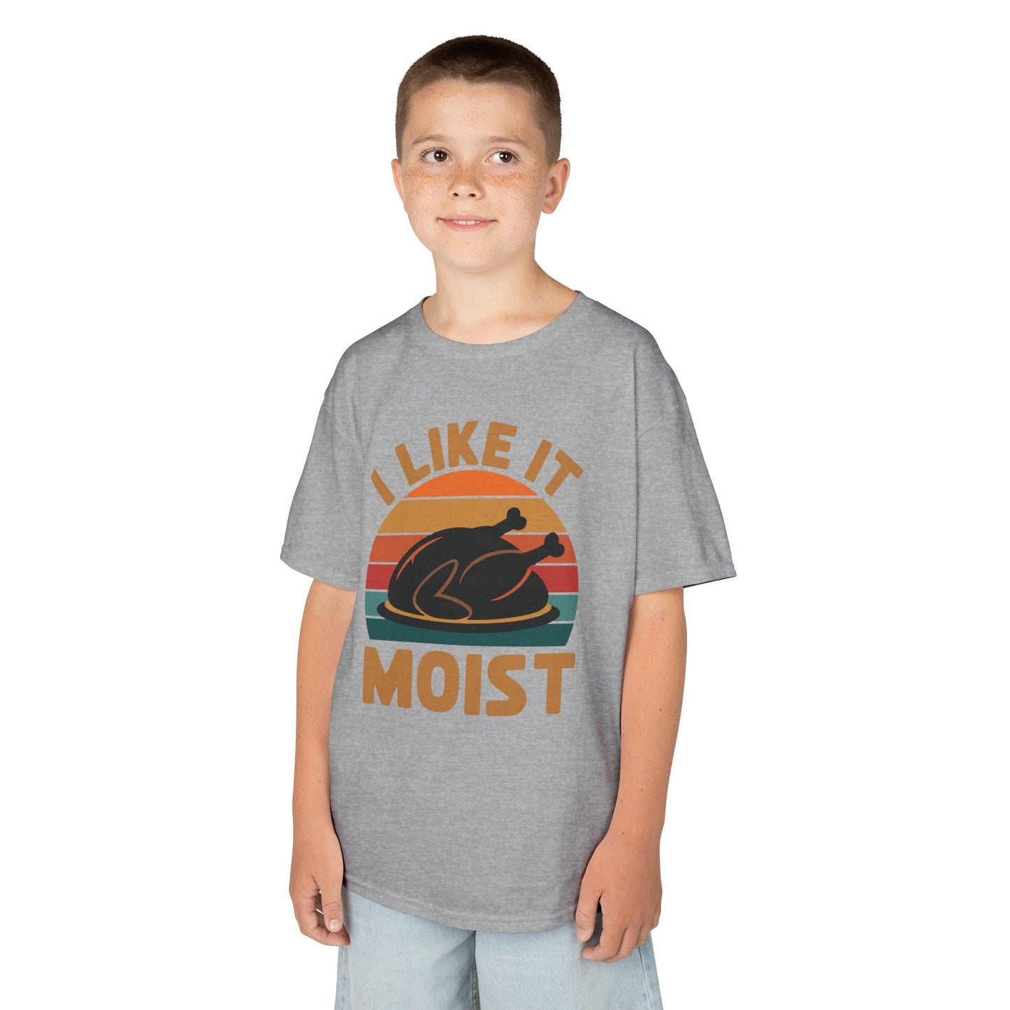 I Like It Moist Unisex Kids Black Thanksgiving T-Shirt