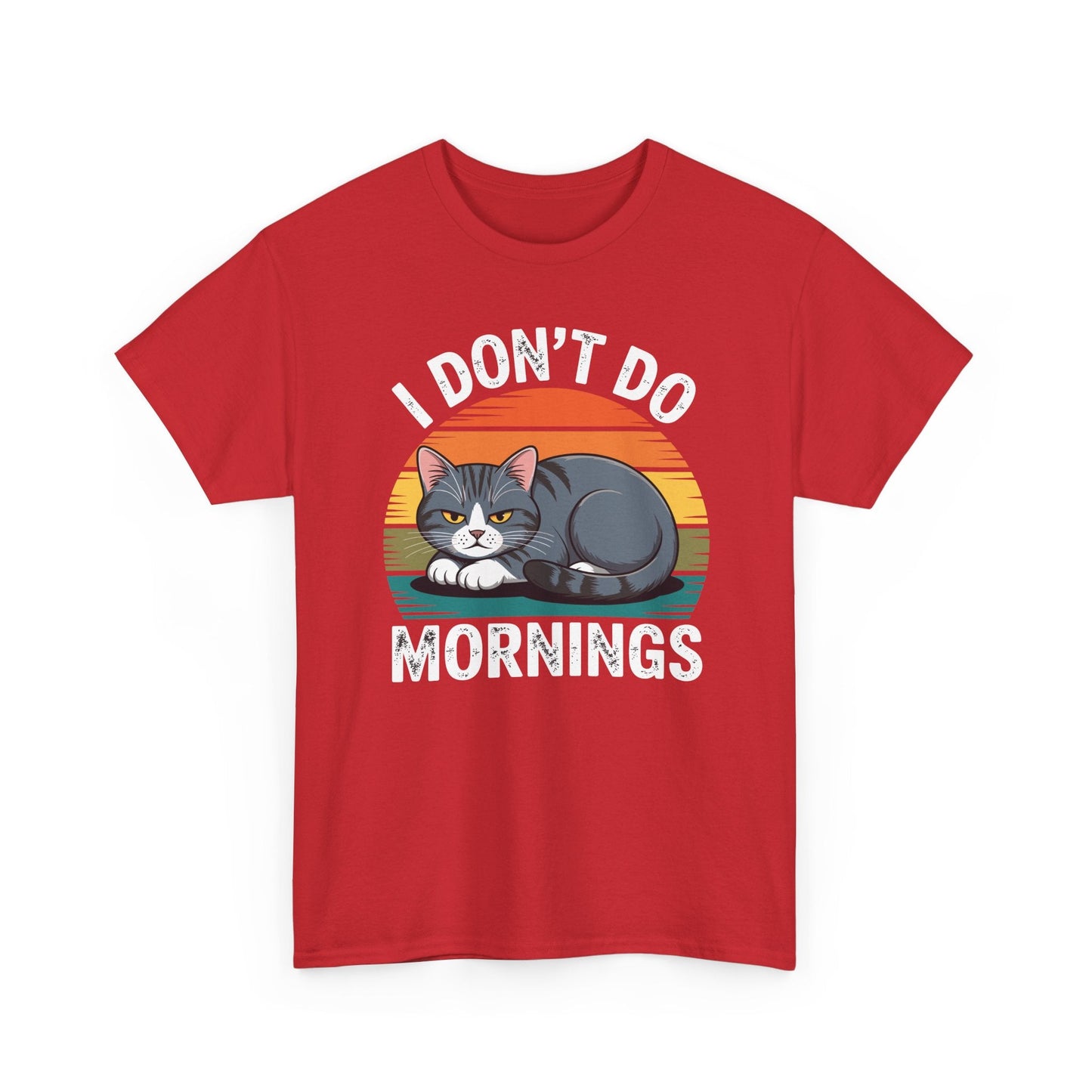 Funny Sleep Cat I Don't Do Morning T-Shirt