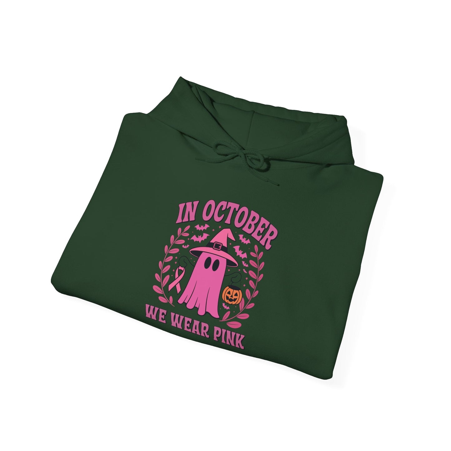In October We Wear Pink Breast Cancer Awareness Halloween Hoodie