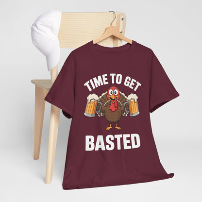 Time To Get Basted Funny Beer Thanksgiving Turkey Gift T-Shirt