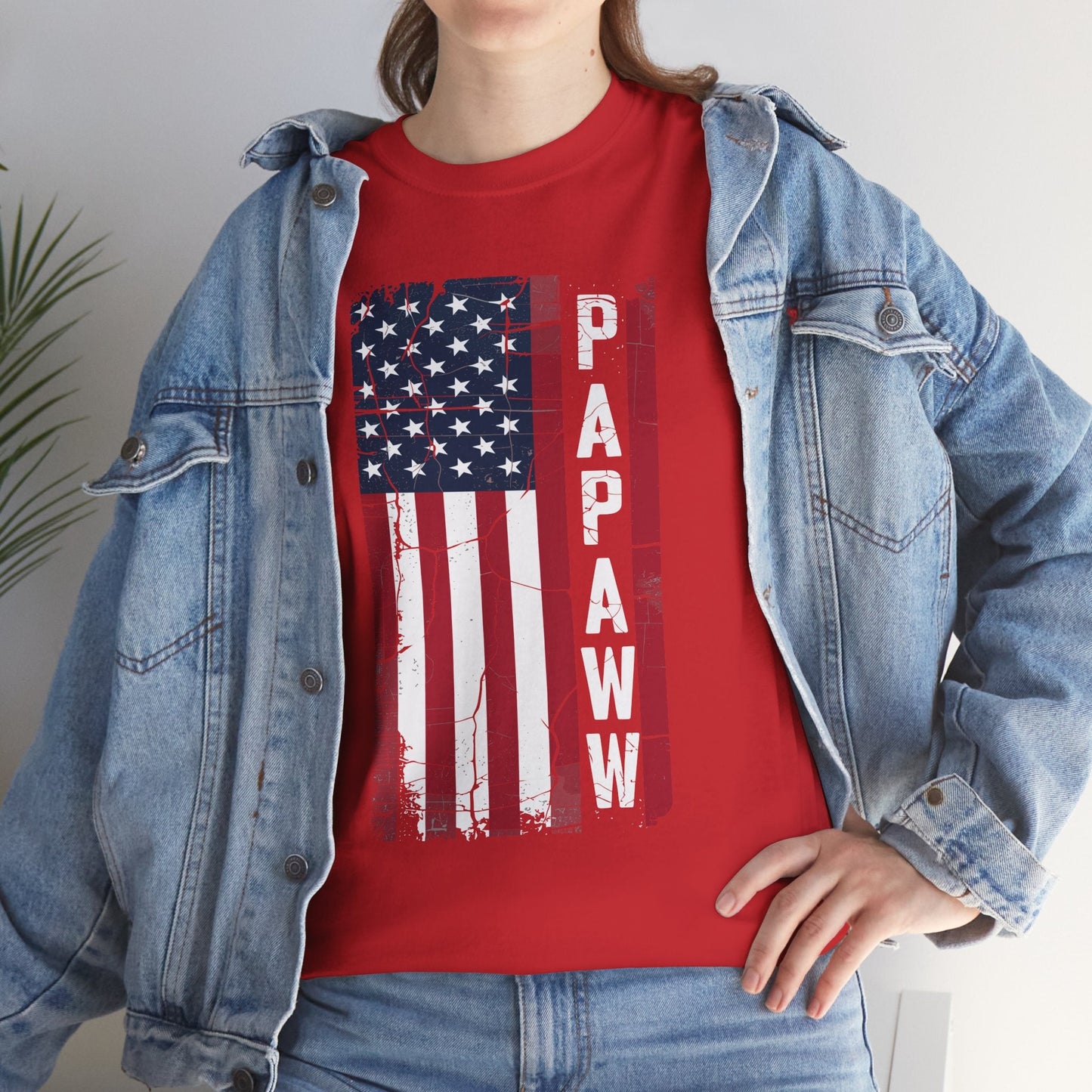 Papaw Grandpa US American Flag Shirt Grandfather Day T-Shirt