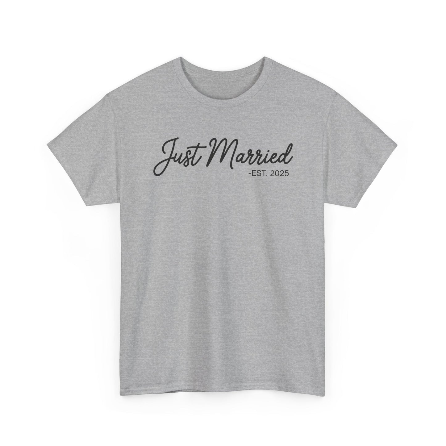Just Married 2025 Honeymoon Wedding Couples Fiancee T-Shirt