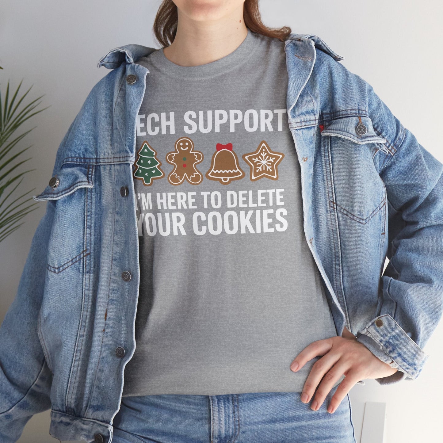 Christmas Tech Support Here To Delete Cookies Xmas Men Women T-Shirt