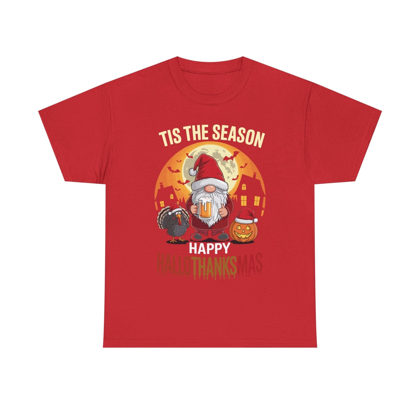 Happy Hallothanksmas Halloween Thanksgiving Merry Christmas T-Shirt