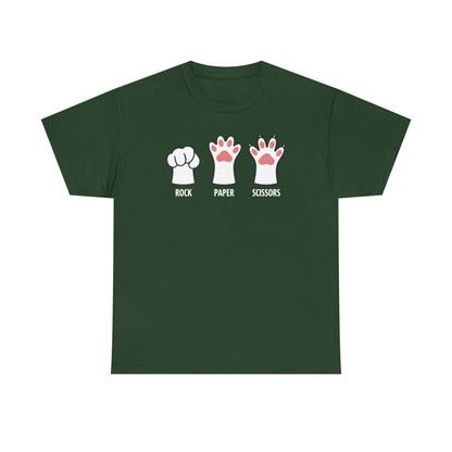 Funny  Introvert Cat Animal Rescue Rock Paper Scissors Cute Paw Cat T-Shirt