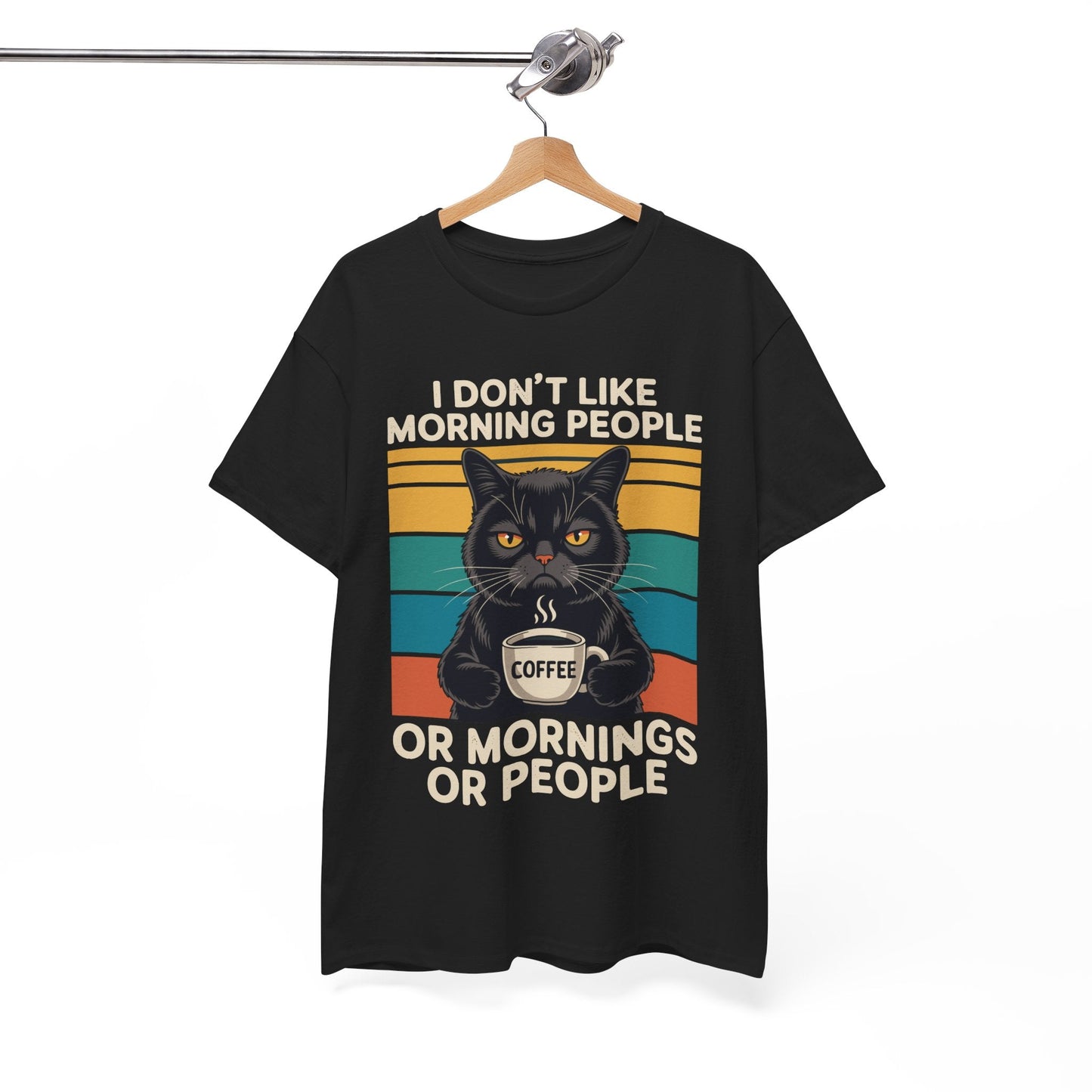 I Hate Morning People And Mornings And People Coffee Cat T-Shirt