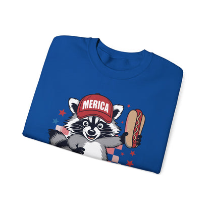 Red White And Feral Raccoon 4th of July Saying Meme Sweatshirt