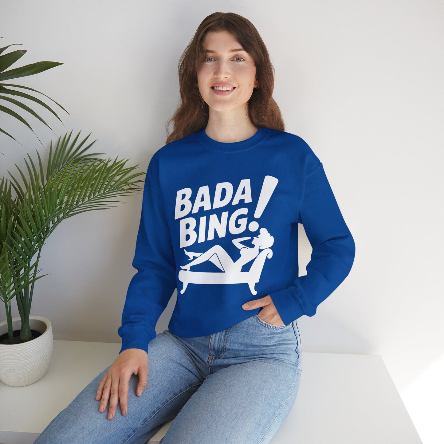 Bada Sarcastic Bing Retro Sexy Girl Bada Bam Sweatshirt
