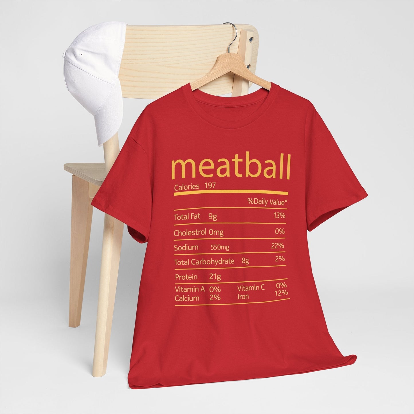 Meatball Nutrition Facts Funny Thanksgiving Christmas T-Shirt