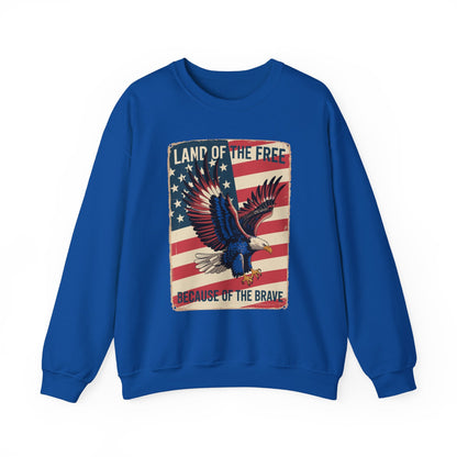 America Eagle Land of the Free Because of the Brave Sweatshirt