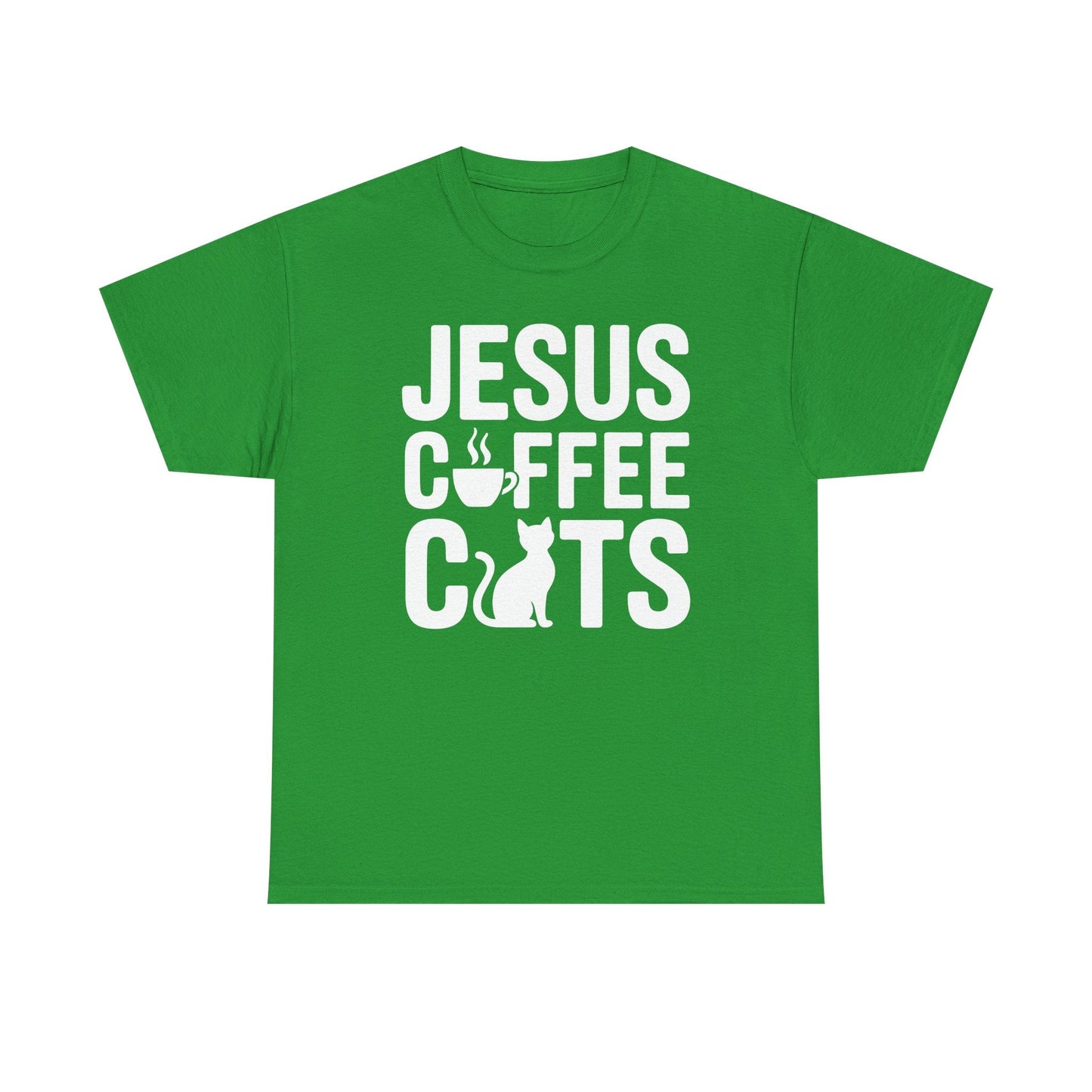 Christian Jesus, Coffee, Cats - Religous Cat Caffeine Lover T-Shirt