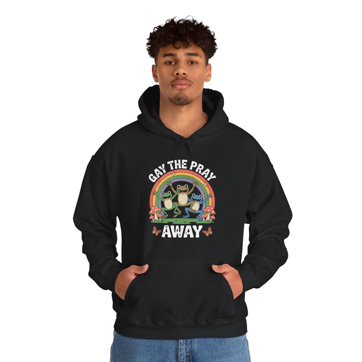 Gay The Pray Away Rainbow LGBT Pride Funny Meme Frogs Hoodie
