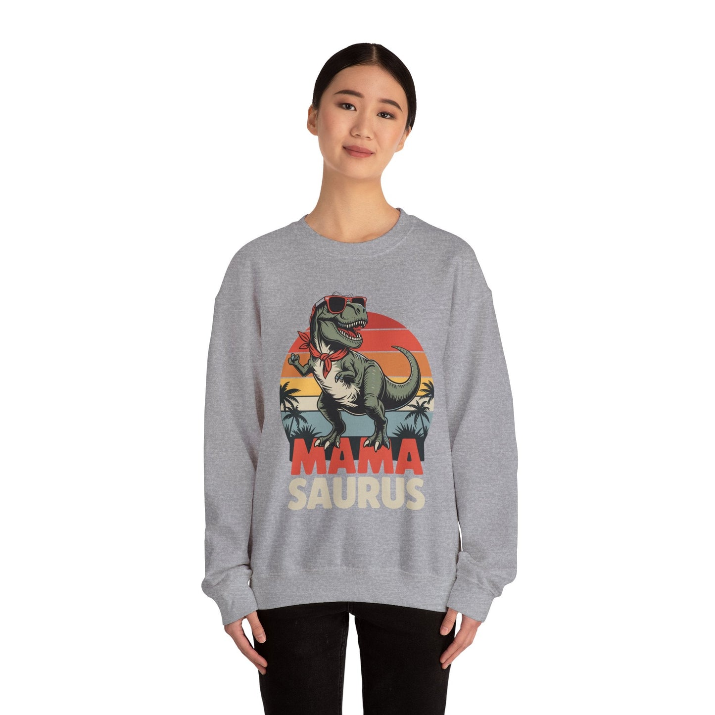Mamasaurus T Rex Dinosaur Mama Saurus Family Matching Women Sweatshirt