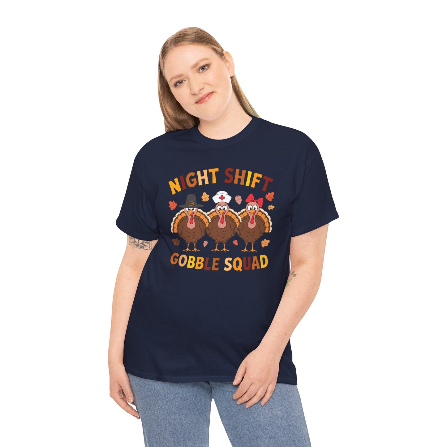 Night Shift Gobble Squad Night Worker Staff Thanksgiving T-Shirt