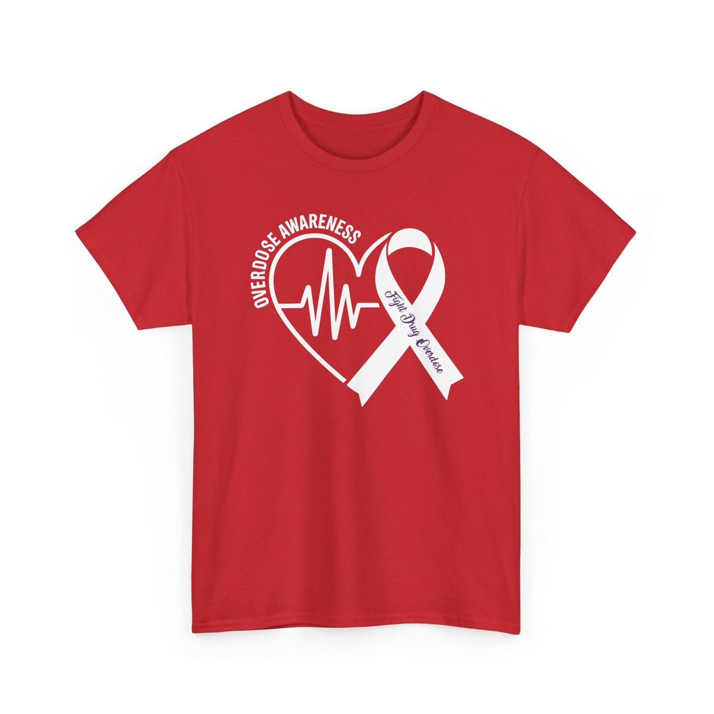 Overdose Awareness Month Heart Purple Ribbon Support T-Shirt