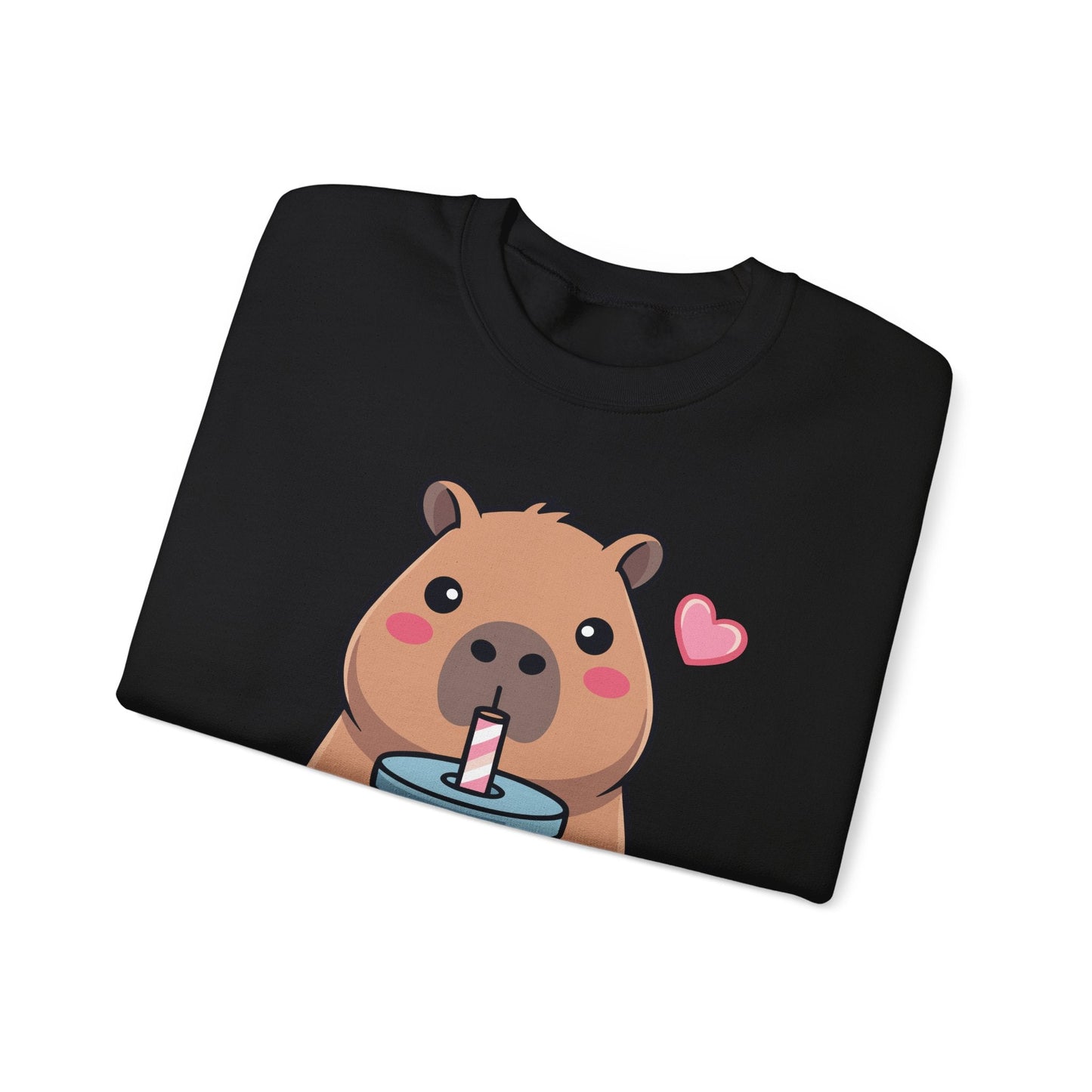 Cute Capybara Kawaii Anime Drinking Bubble Tea Lover Girls Sweatshirt