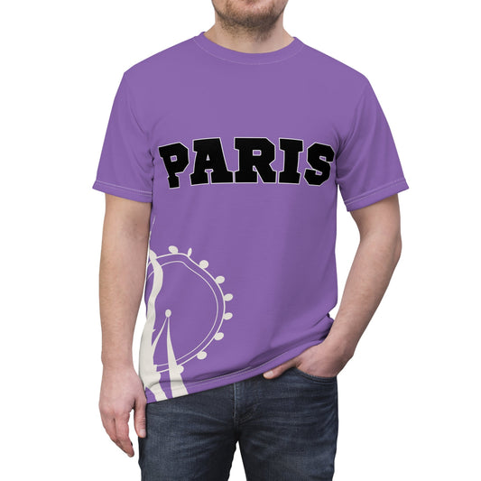 Paris Unisex Cut and Sew Tee Stylish and Comfortable All-Over T-Shirt