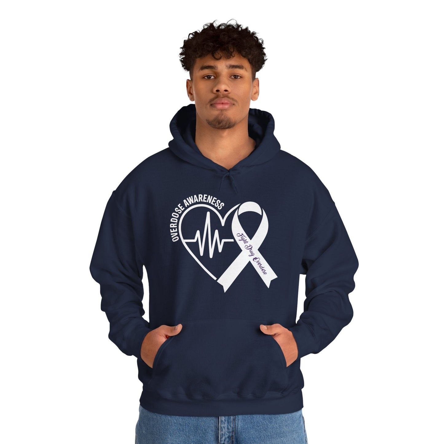 Overdose Awareness Month Heart Purple Ribbon Support Hoodie