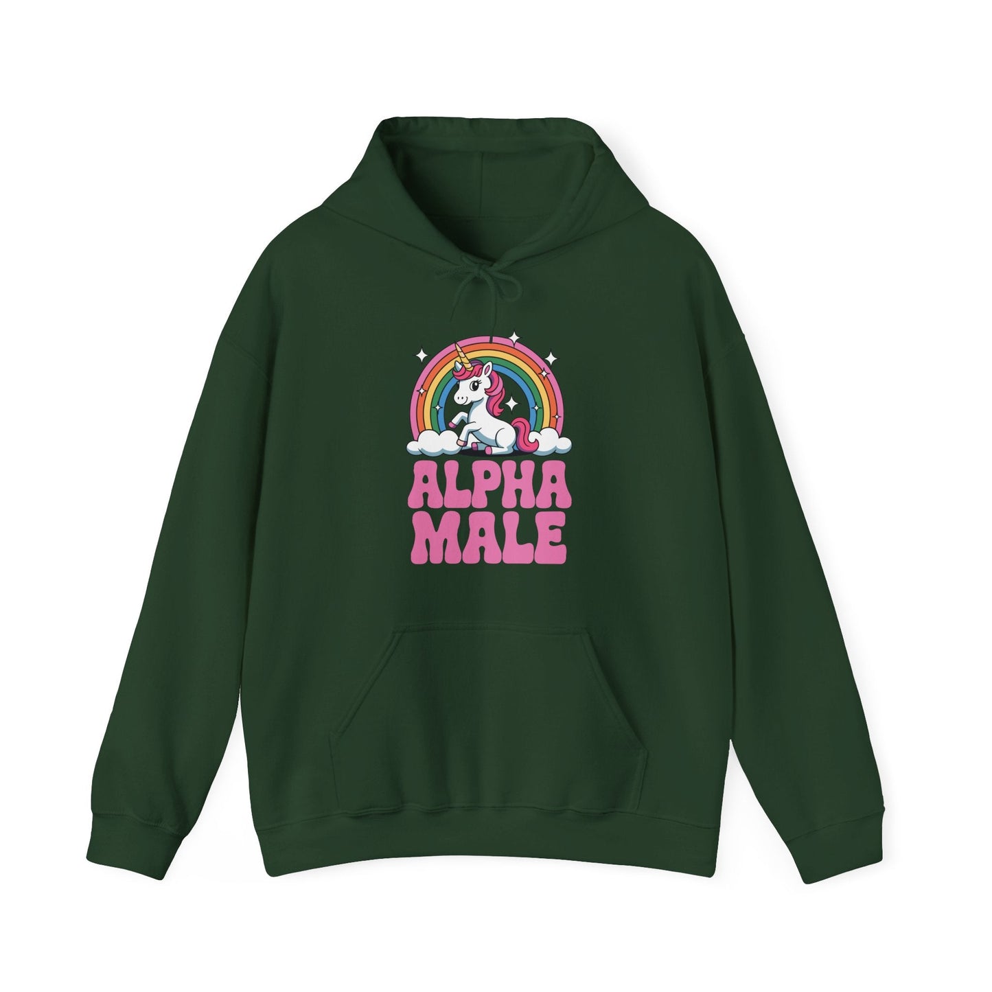 Funny Alpha Male Unicorn Sarcastic Ironic Weird Y2K Humor Hoodie